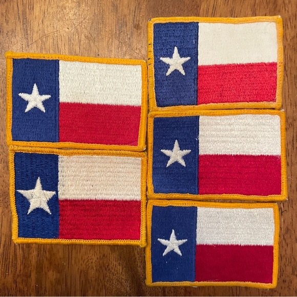 5 VTG Texas Flag Sew On Patches Appliqués 3.25”x2.25” Red White Blue 5:3 Gift - Picture 1 of 10
